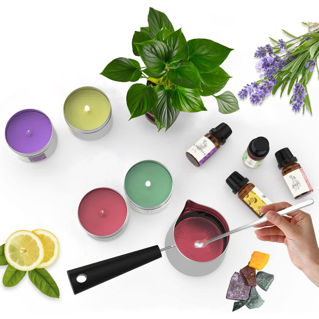 Candle Making Kits for Adults Beginners,Soy Wax for Candle Making,Candle Making Supplies Accessory,Make Your Own Candles,Melting Pot,Fragrance Oils,Candle Tins,Wicks,Dye Wax, Christmas Candle Kit